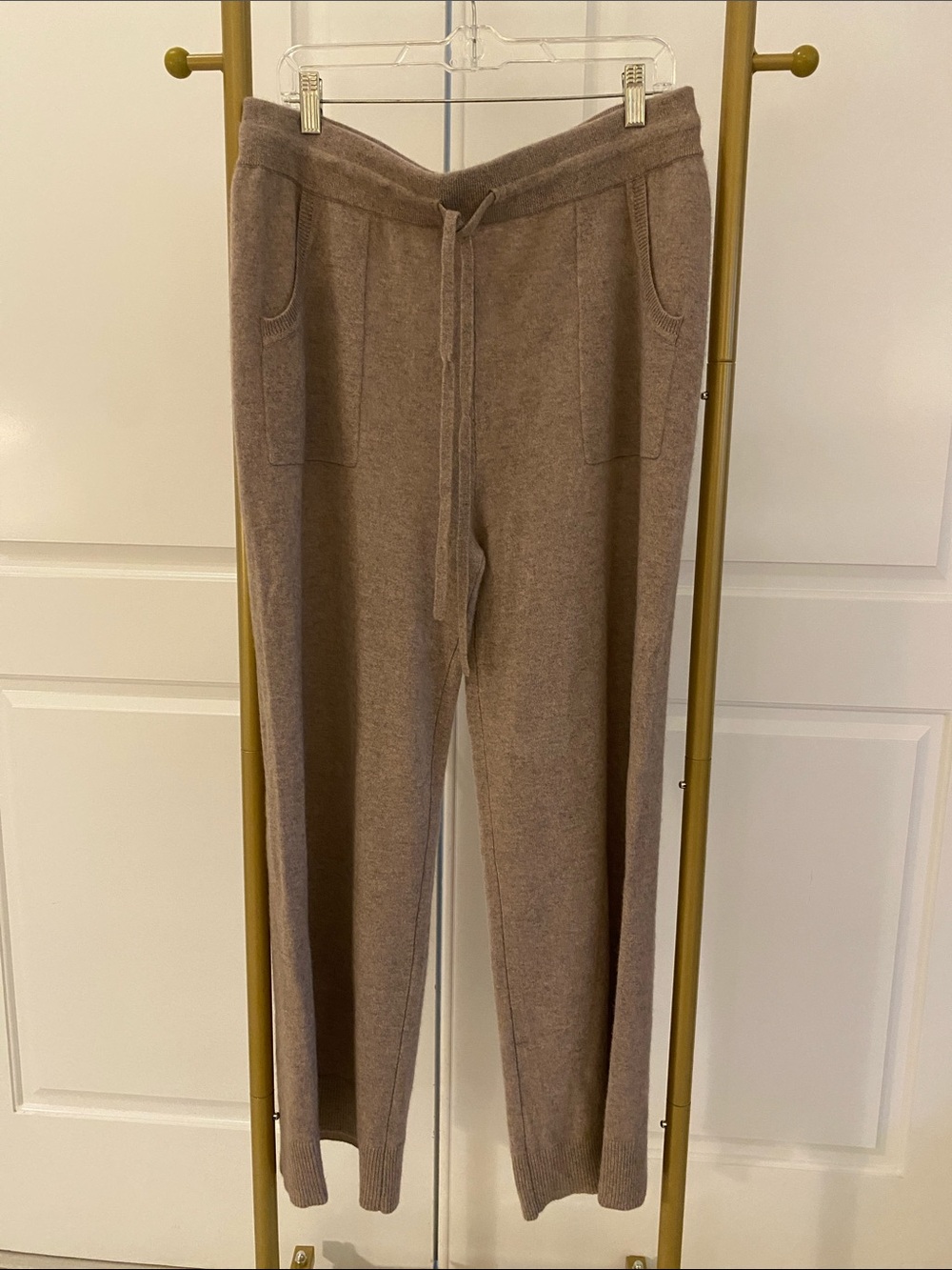Joie Taupe Knit Drawstring Joggers